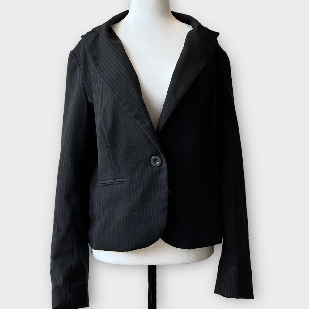 Aqua Striped Black Blazer